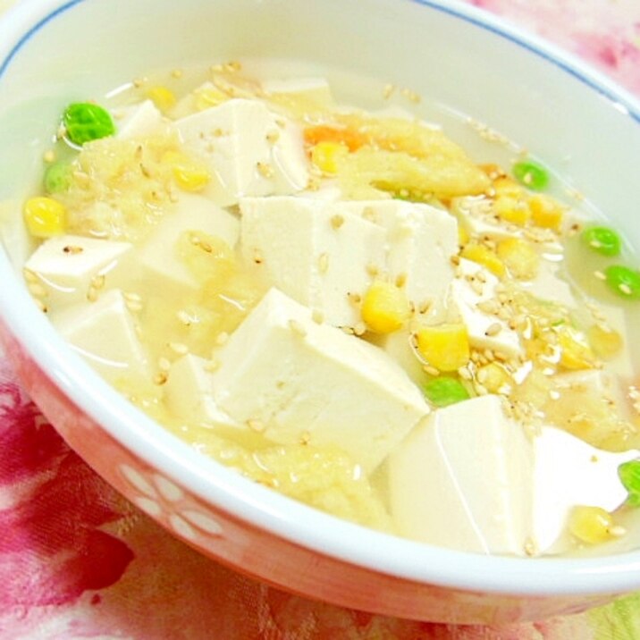 白湯ｄｅ❤揚げと豆腐と玉葱のにんにくスープ❤